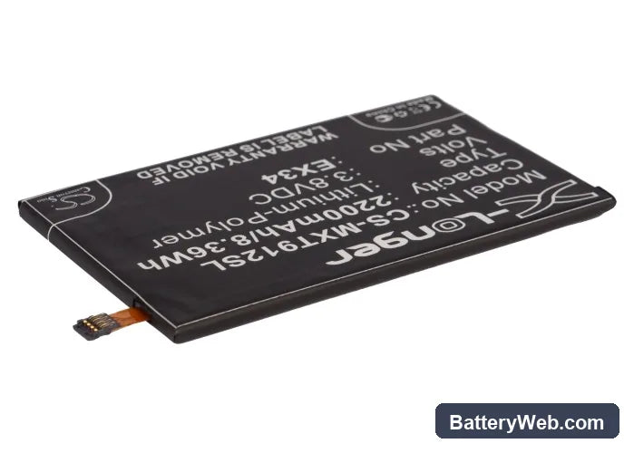 Motorola XT912A Replacement Battery, 3.8V, 2200mAh, Li-Polymer 2