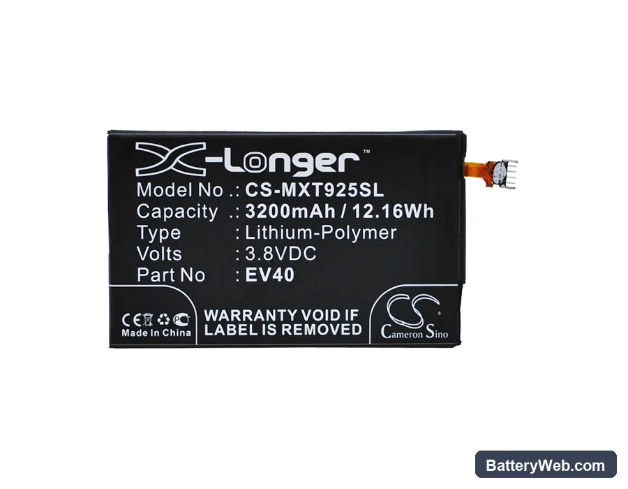 Motorola Droid Razr HD Replacement Battery, 3.8V, 3200mAh, Li-Polymer 1