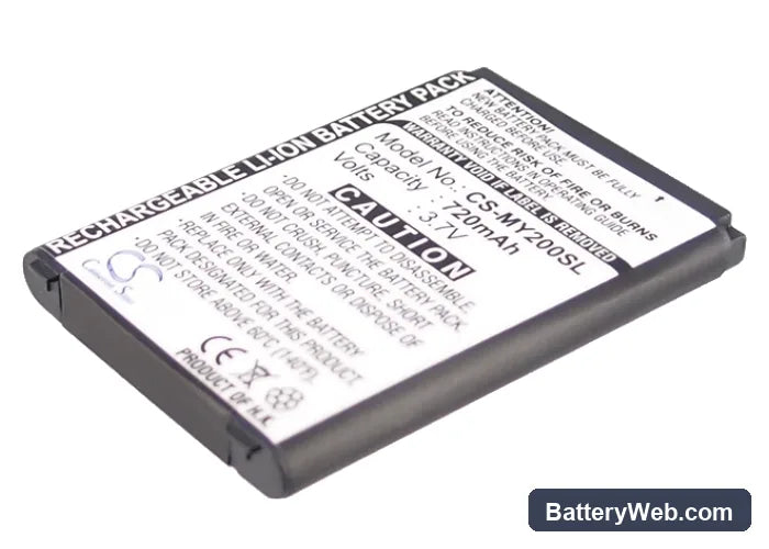 Sagem MY-202X Replacement Battery, 3.7V, 720mAh, Li-ion 2