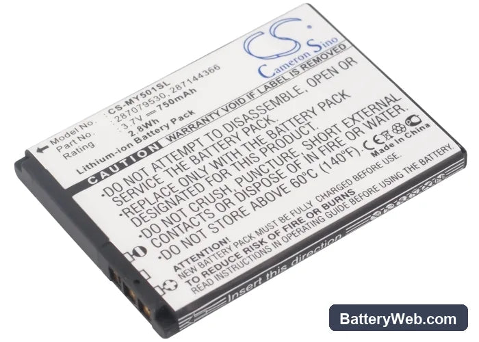 Sagem MY150x Replacement Battery, 3.7V, 750mAh, Li-ion 1