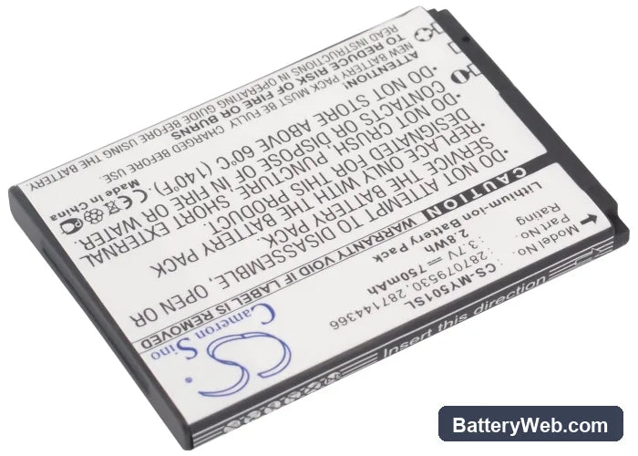 Sagem MY150x Replacement Battery, 3.7V, 750mAh, Li-ion 2