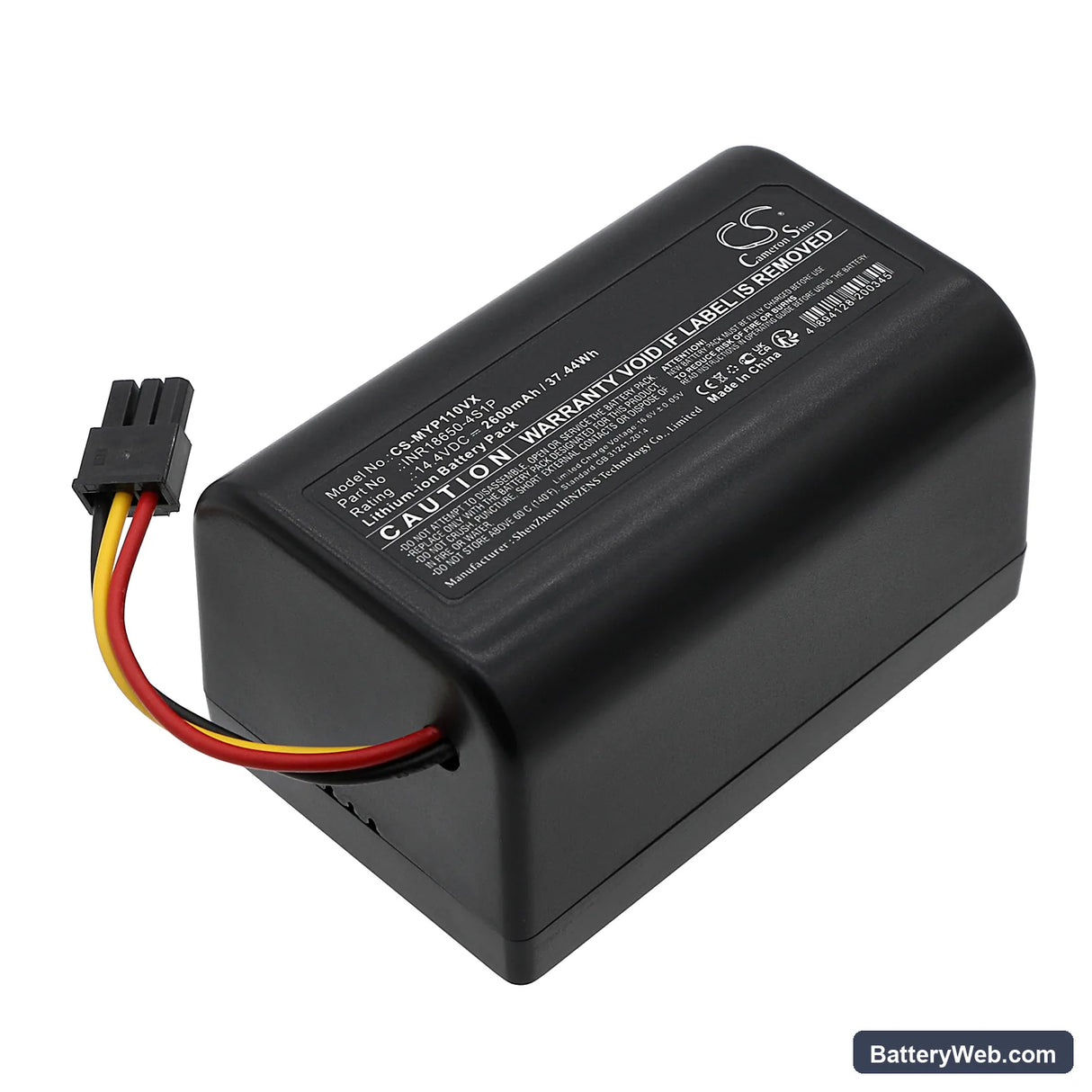Moneual P11 Replacement Battery, 14.4V, 2600mAh, Li-ion 1