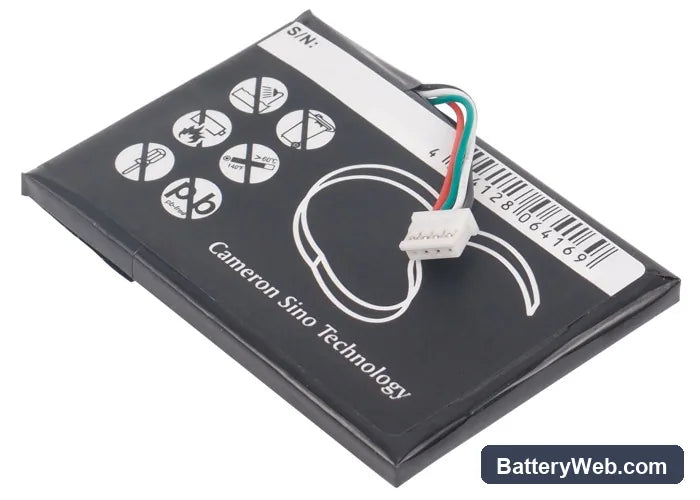 Navigon 81xx Replacement Battery, 3.7V, 1300mAh, Li-Polymer 2
