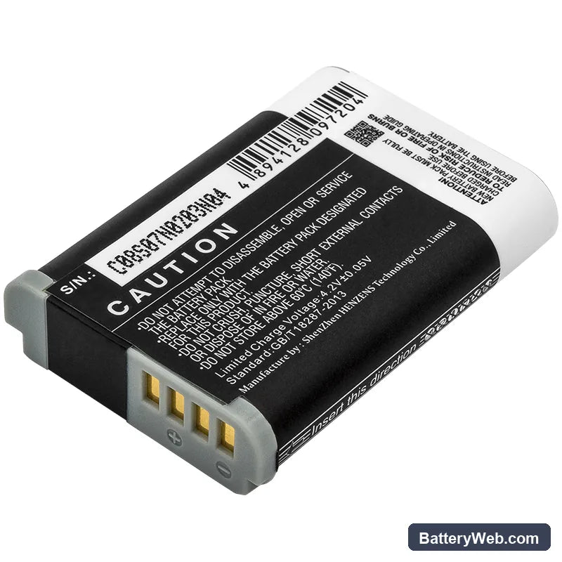 Canon PowerShot N100 Replacement Battery, 3.6V, 1900mAh, Li-ion 3
