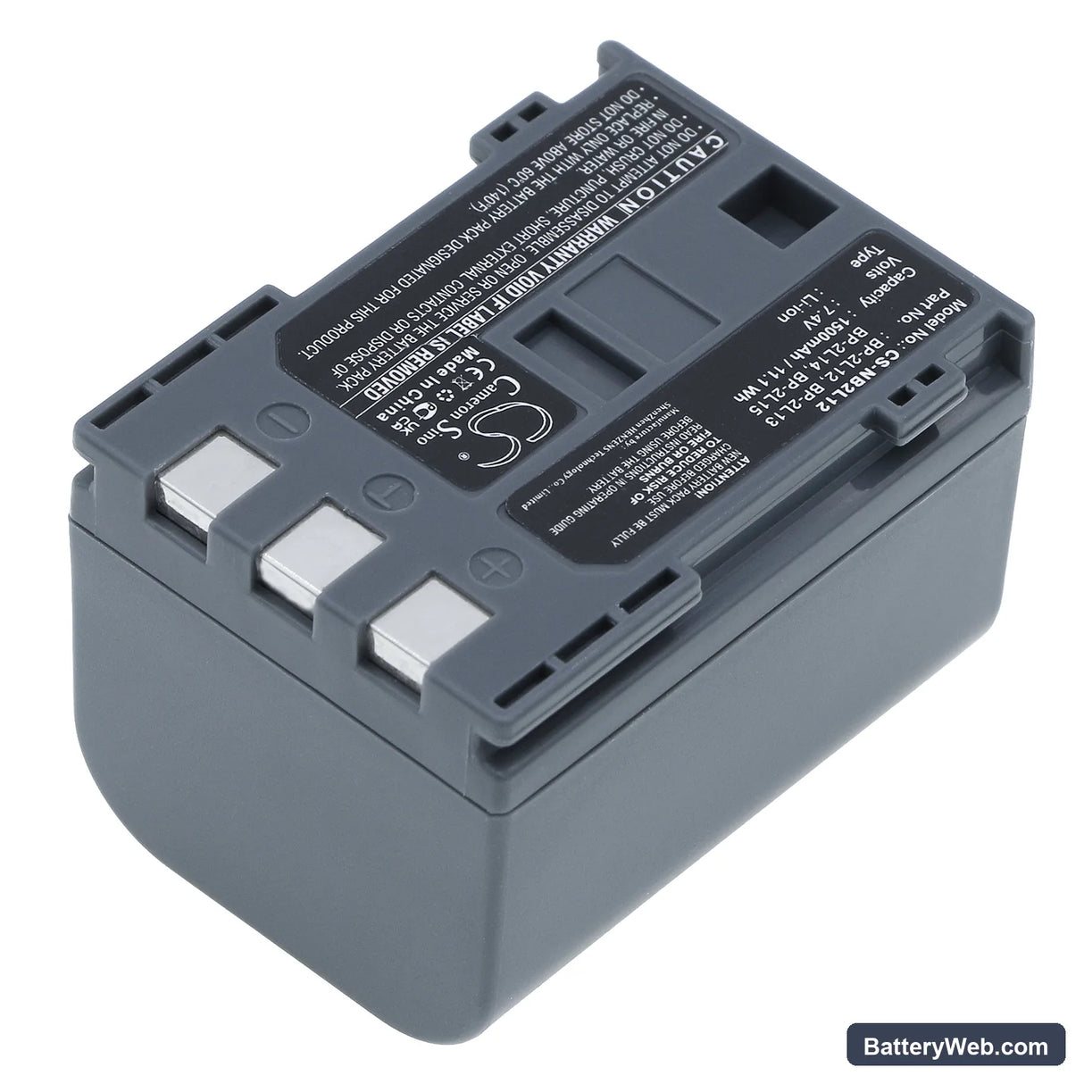 Canon ZR700 Replacement Battery, 7.4V, 1500mAh, Li-ion 2