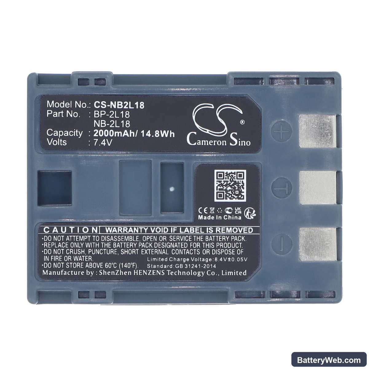 Canon ELURA 40mc Replacement Battery, 7.4V, 2000mAh, Li-ion 5