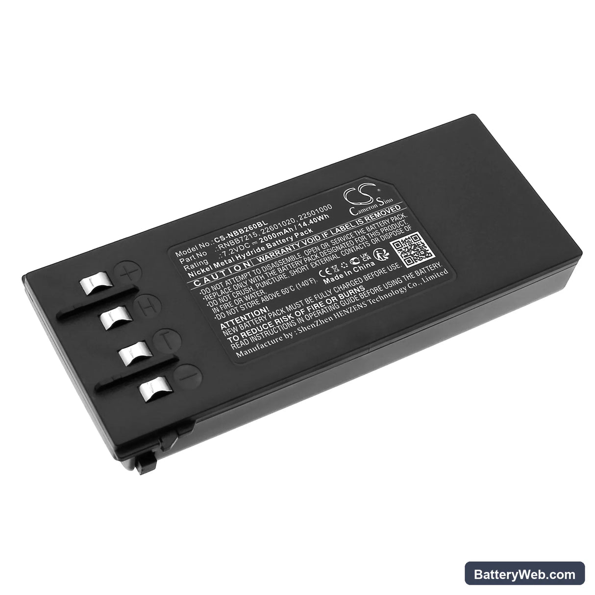 Hiab 077 HIDUO Replacement Battery, 7.2V, 2000mAh, Ni-MH 1
