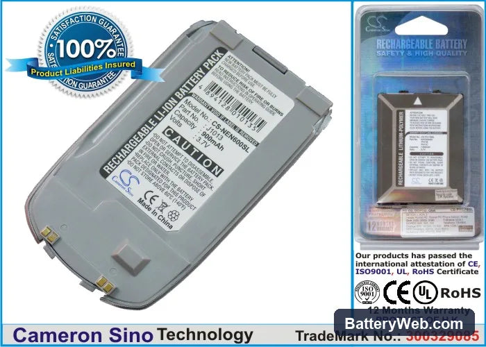 NEC N600 Replacement Battery, 3.7V, 900mAh, Li-ion 1