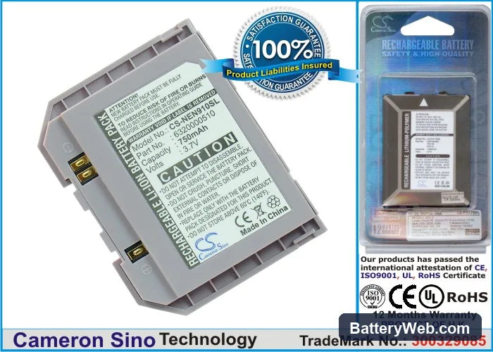 NEC N910 Replacement Battery, 3.7V, 750mAh, Li-ion 1