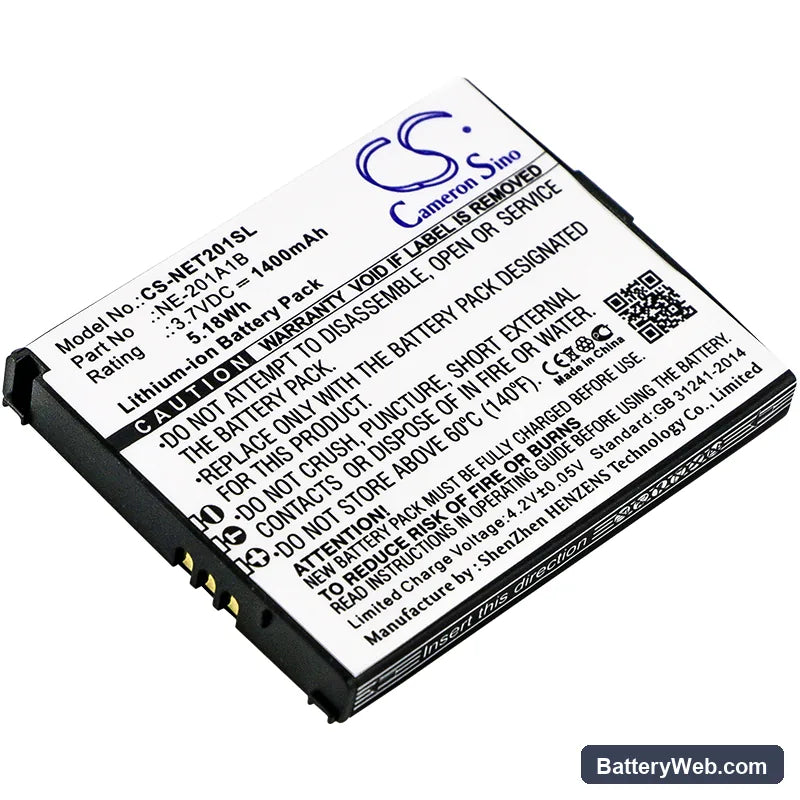 NEC Terrain Replacement Battery, 3.7V, 1400mAh, Li-ion 1