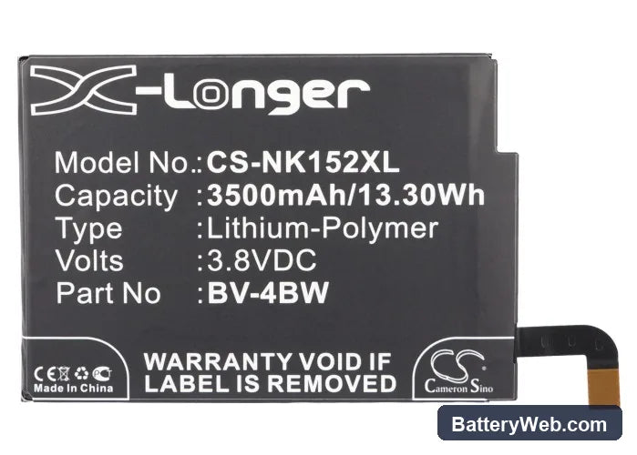 Nokia Lumia 1520 Replacement Battery, 3.8V, 3500mAh, Li-Polymer 5