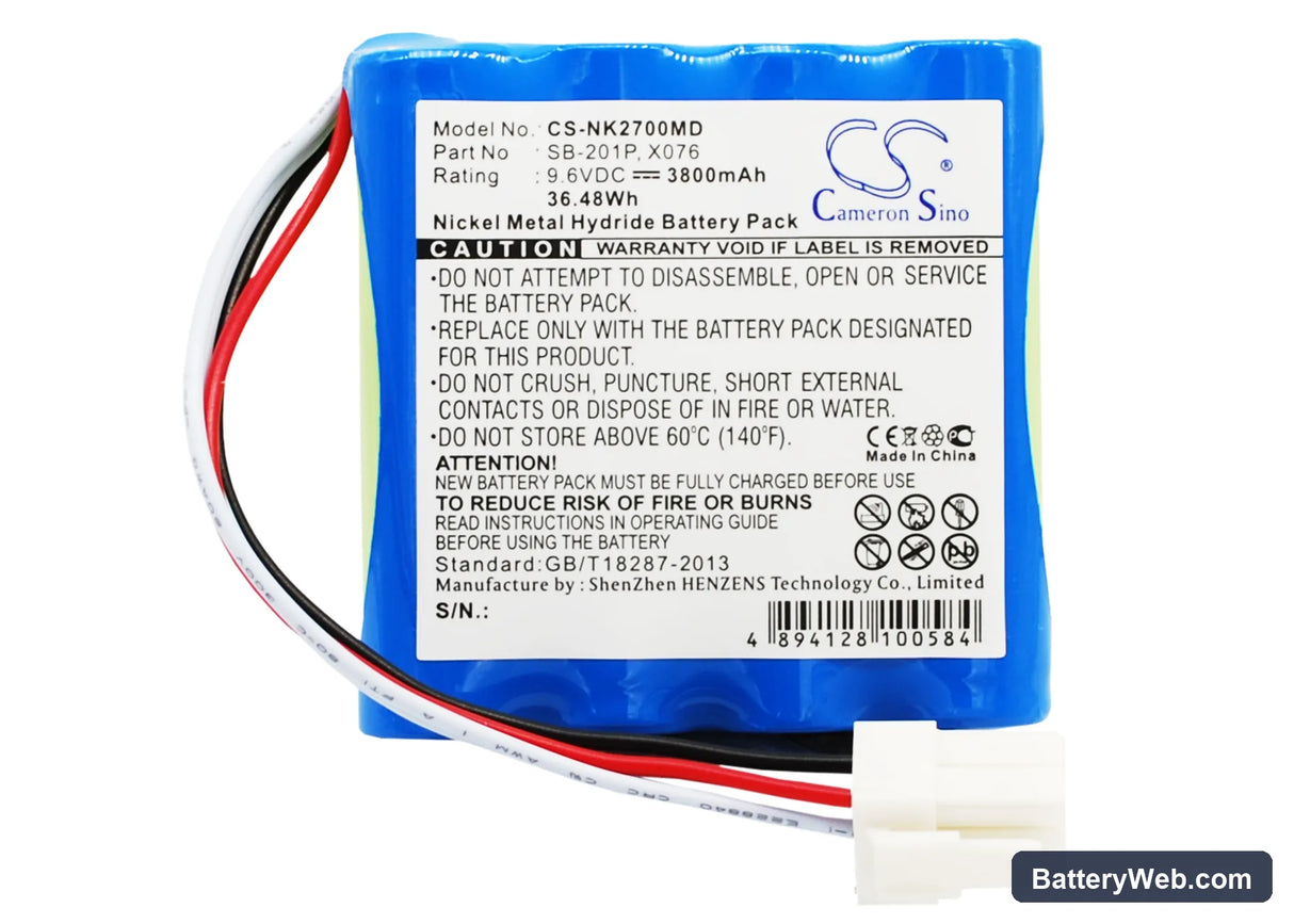 Nihon Kohden PVM-2700 Replacement Battery, 9.6V, 3800mAh, Ni-MH 1