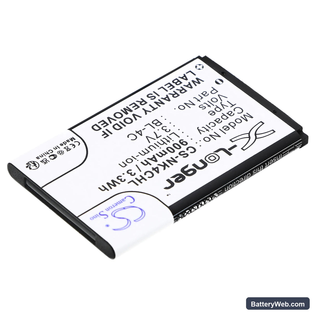 Olympia Vox Color Replacement Battery, 3.7V, 900mAh, Li-ion 2