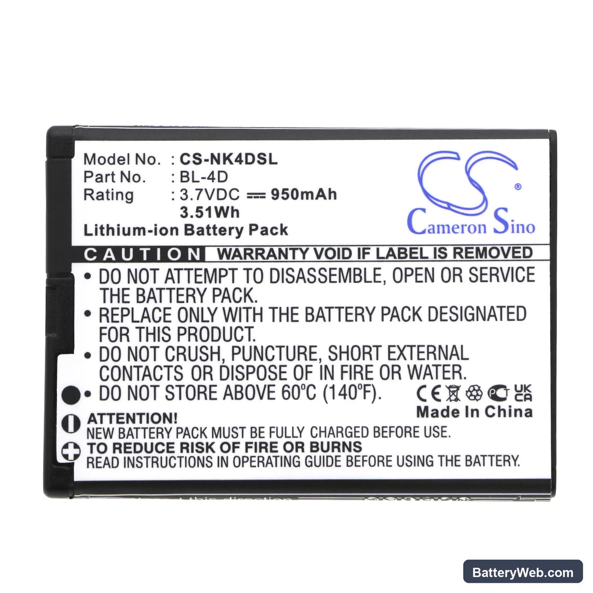SVP Tango Replacement Battery, 3.7V, 950mAh, Li-ion 3