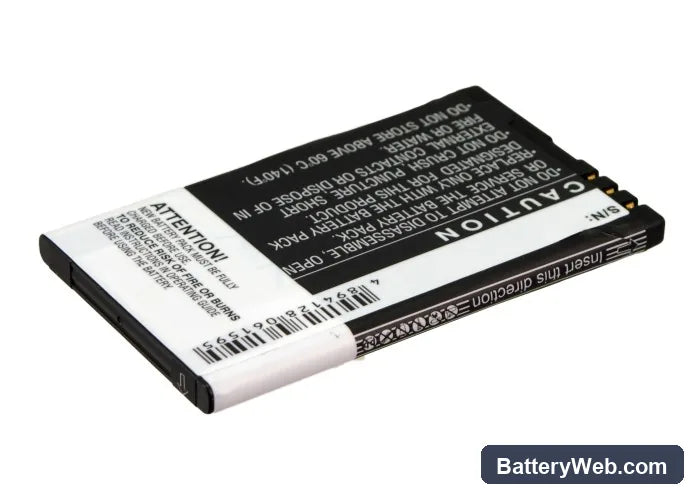 Nokia 301 Replacement Battery, 3.7V, 1200mAh, Li-ion 2