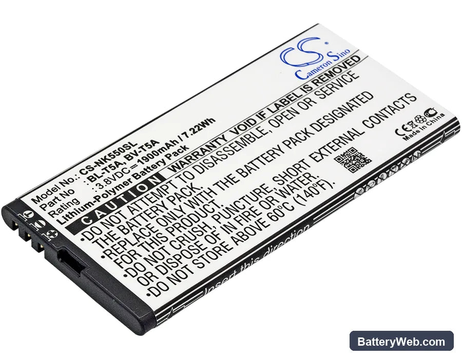Nokia Lumia 550 Replacement Battery, 3.8V, 1900mAh, Li-Polymer 1