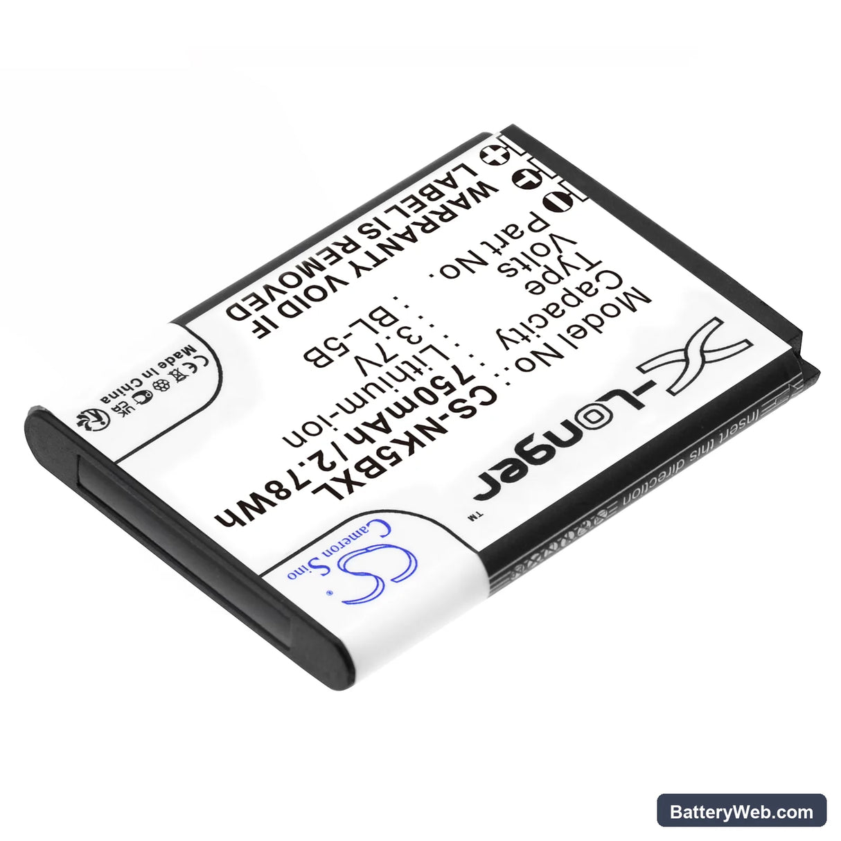 Minox DCC 5.0 Replacement Battery, 3.7V, 750mAh, Li-ion 2