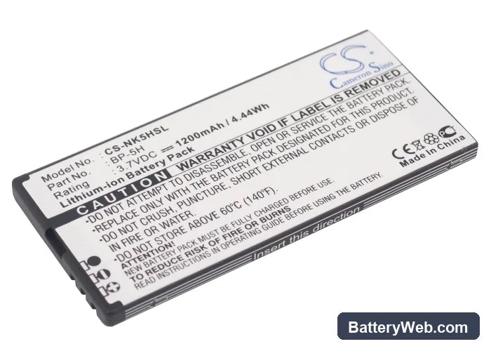 Nokia Lumia 701 Replacement Battery, 3.7V, 1200mAh, Li-ion 1