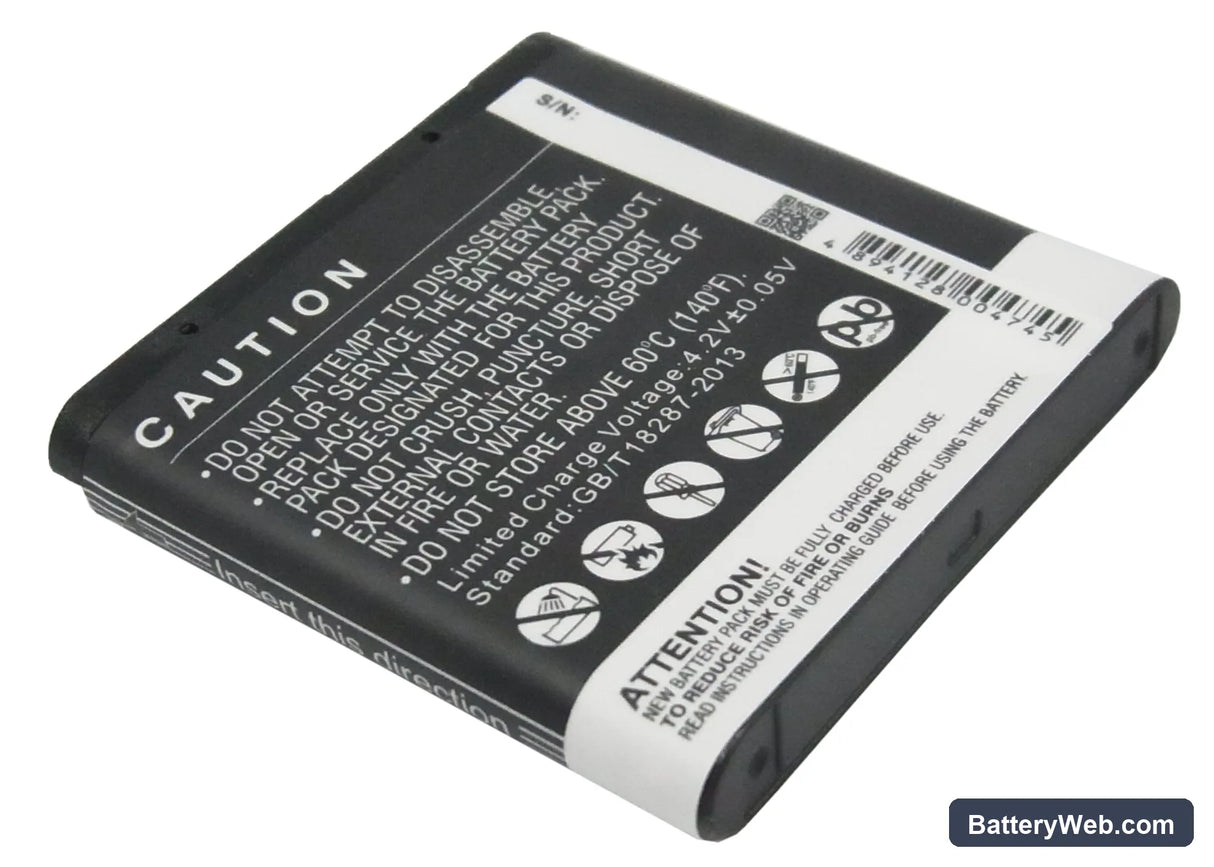 Nokia 3250 Replacement Battery, 3.7V, 1100mAh, Li-ion 4