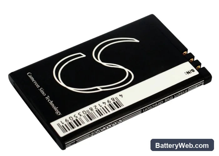 Nokia 8820 Replacement Battery, 3.7V, 750mAh, Li-ion 3