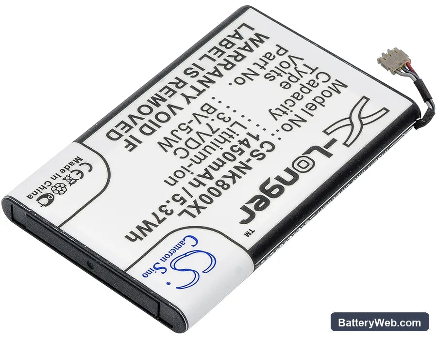 Nokia 800 Replacement Battery, 3.7V, 1450mAh, Li-ion 2
