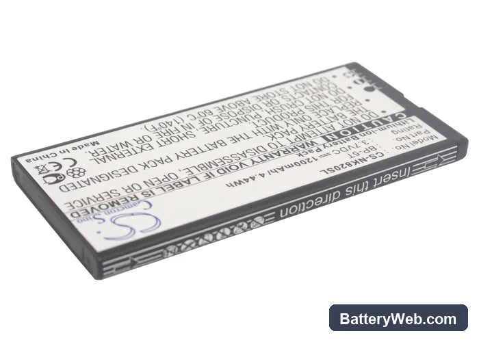 Nokia Lumia 820 Replacement Battery, 3.7V, 1200mAh, Li-ion 2
