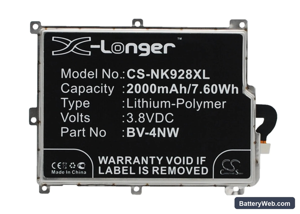 Microsoft Lumia 928 Replacement Battery, 3.8V, 2000mAh, Li-Polymer 1