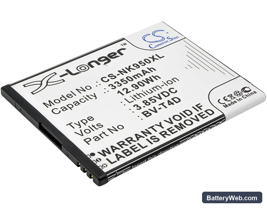 Microsoft Lumia 950 XL Replacement Battery, 3.85V, 3350mAh, Li-ion 1