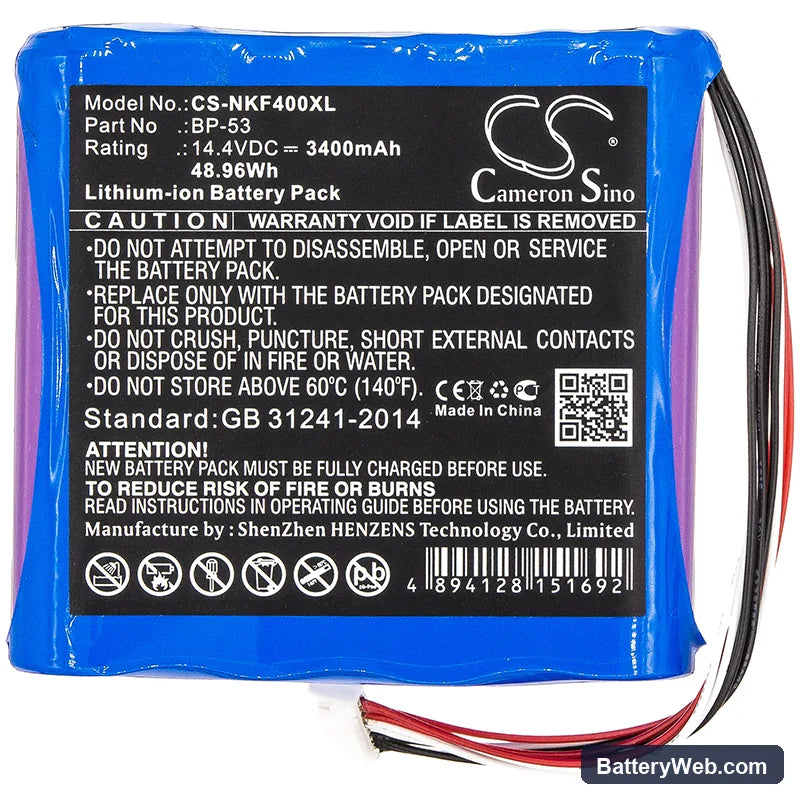 Nissin KF4 Replacement Battery, 14.4V, 3400mAh, Li-ion 3