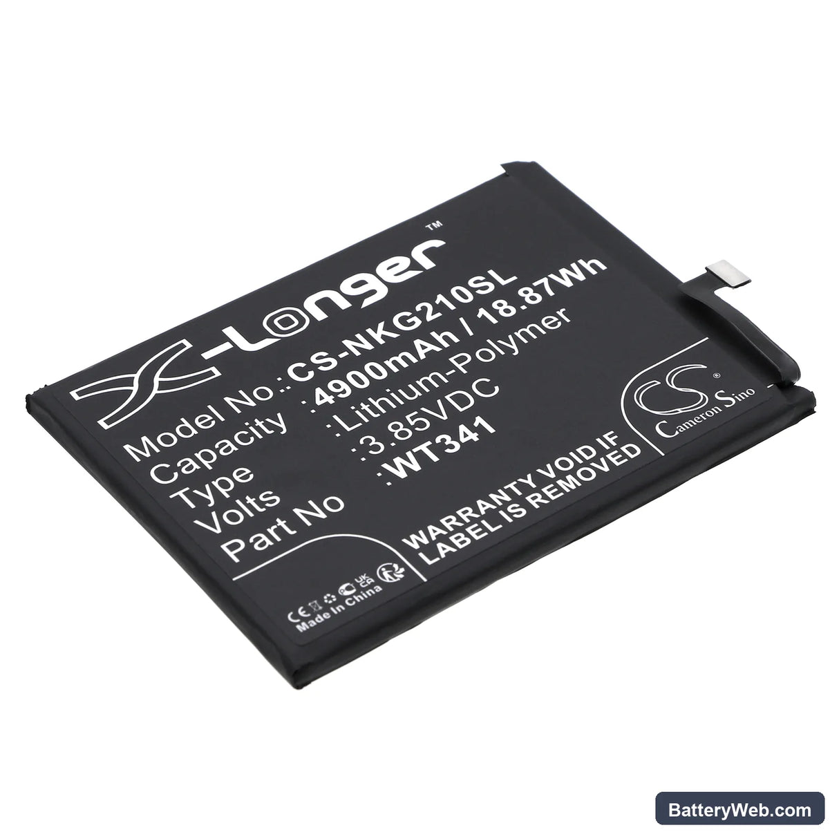 Nokia G21 Replacement Battery, 3.85V, 4900mAh, Li-Polymer 1