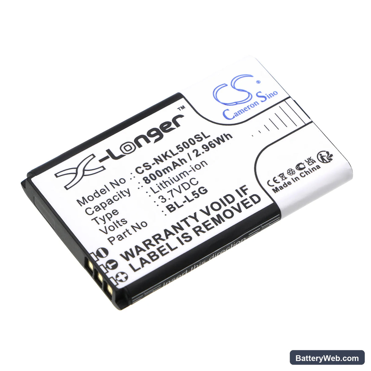 Nokia 105 4G (2021) Replacement Battery, 3.7V, 800mAh, Li-ion 1