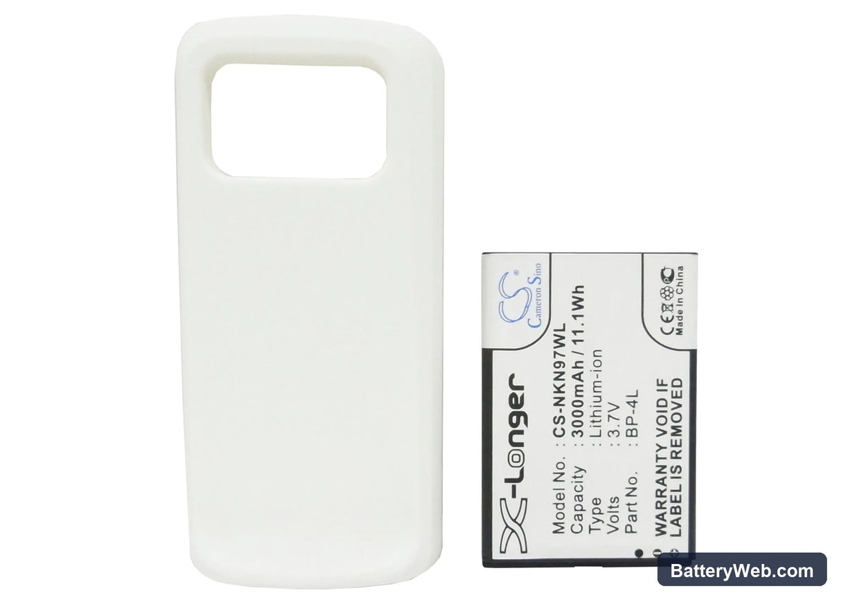 Nokia N97 Replacement Battery, 3.7V, 3000mAh, Li-ion 5