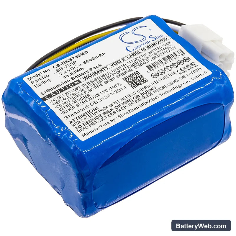 Nihon Kohden SVM-7501 Replacement Battery, 7.4V, 6600mAh, Li-ion 1