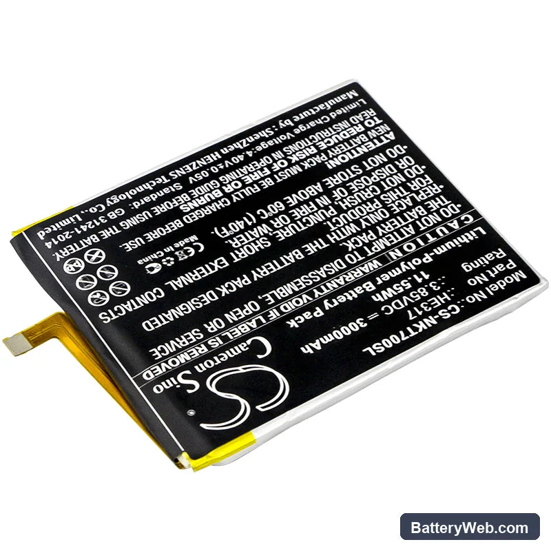 Nokia 7 Replacement Battery, 3.85V, 3000mAh, Li-Polymer 2