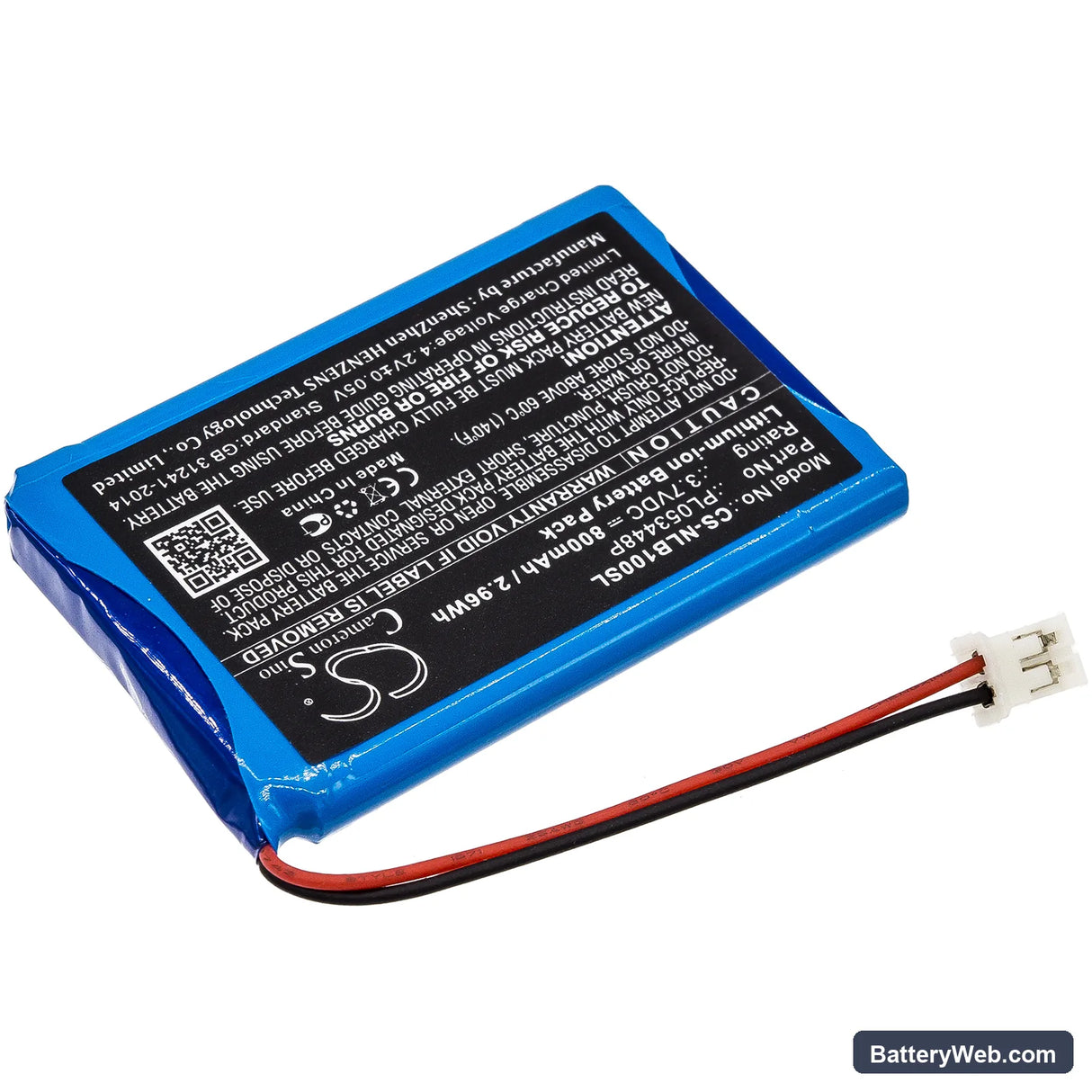 Nolan B5 Replacement Battery, 3.7V, 800mAh, Li-ion 2