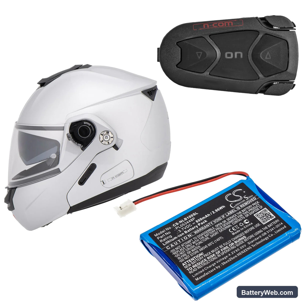 Nolan B5 Replacement Battery, 3.7V, 800mAh, Li-ion 6