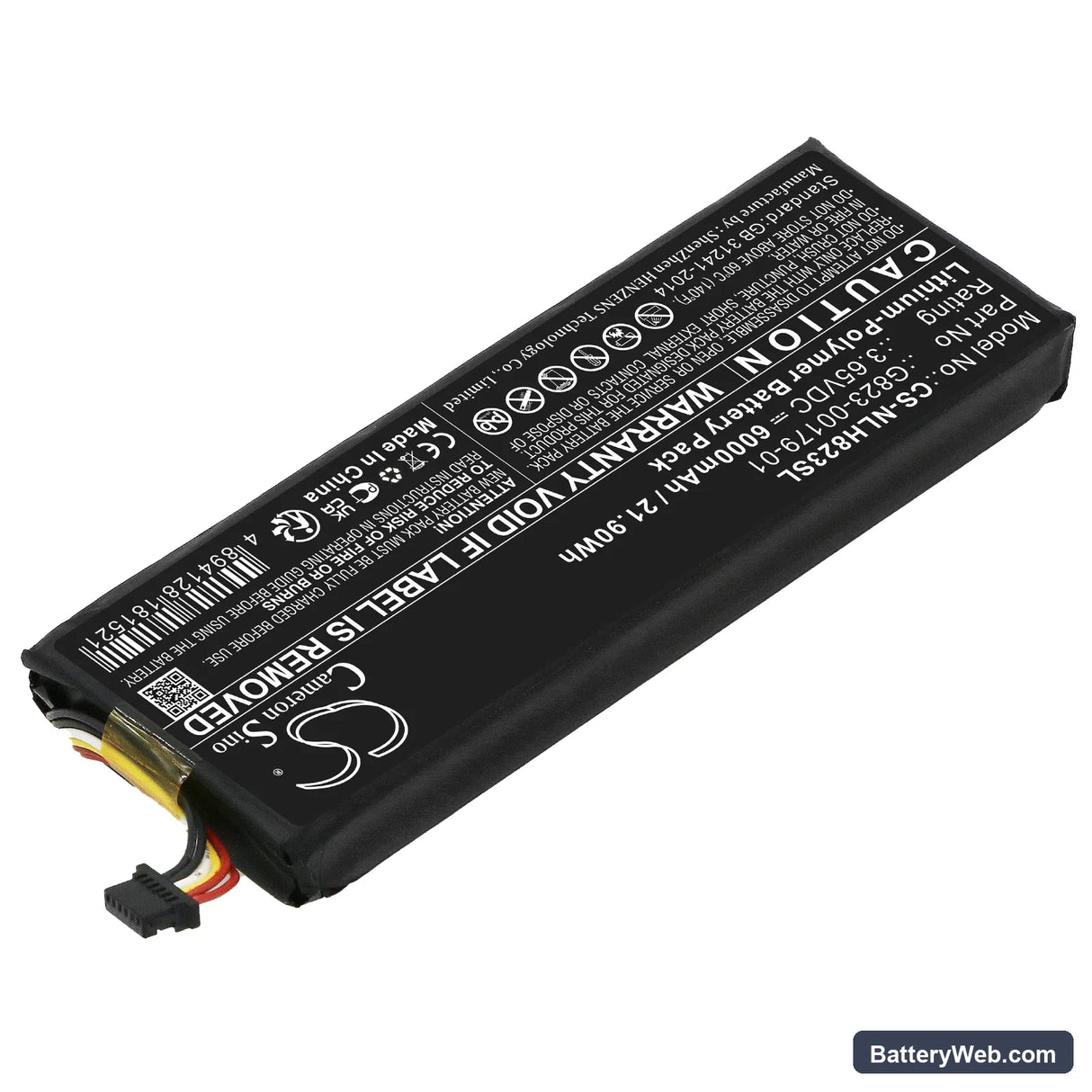 Nest Doorbell Replacement Battery, 3.65V, 6000mAh, Li-Polymer 2