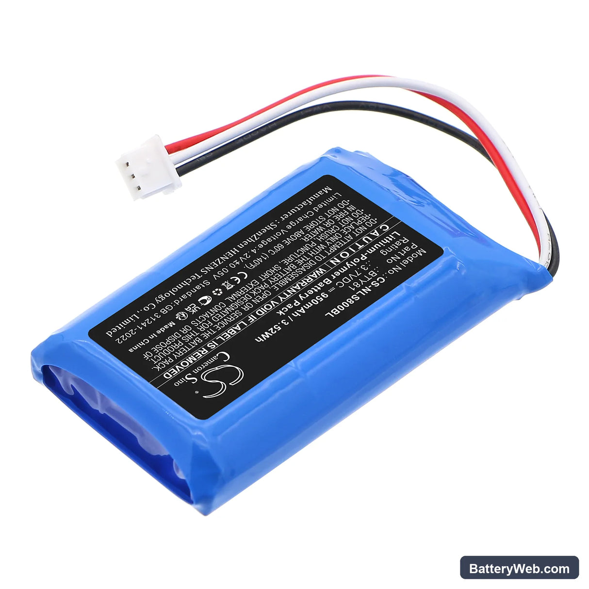 Newland NLS-BS80 Replacement Battery, 3.7V, 950mAh, Li-Polymer 2