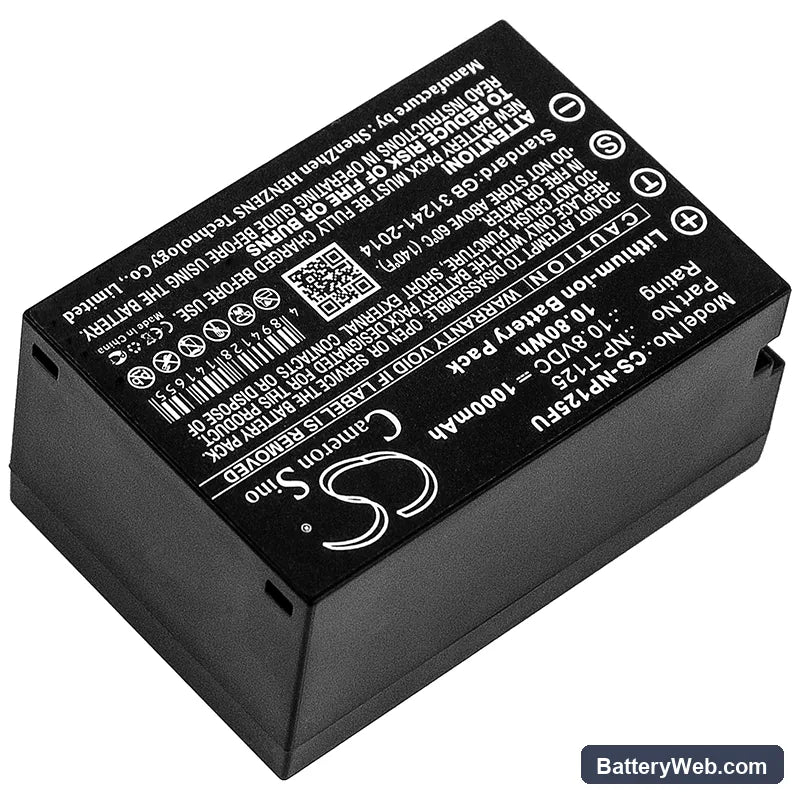 Fujifilm Medium Format GFX Replacement Battery, 10.8V, 1000mAh, Li-ion 2