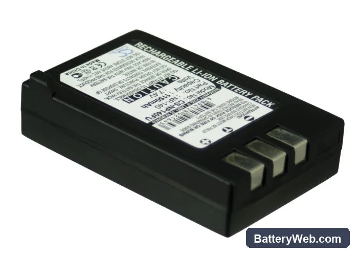 Fujifilm FinePix S100FS Replacement Battery, 7.4V, 1150mAh, Li-ion 3