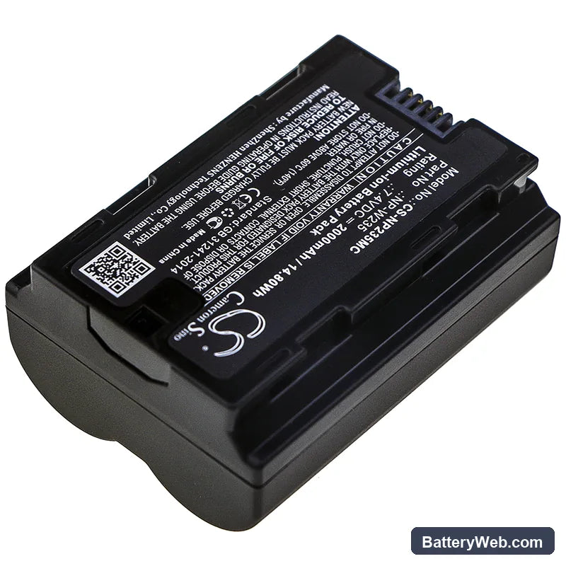 Fujifilm X-T4 Replacement Battery, 7.4V, 2000mAh, Li-ion 2