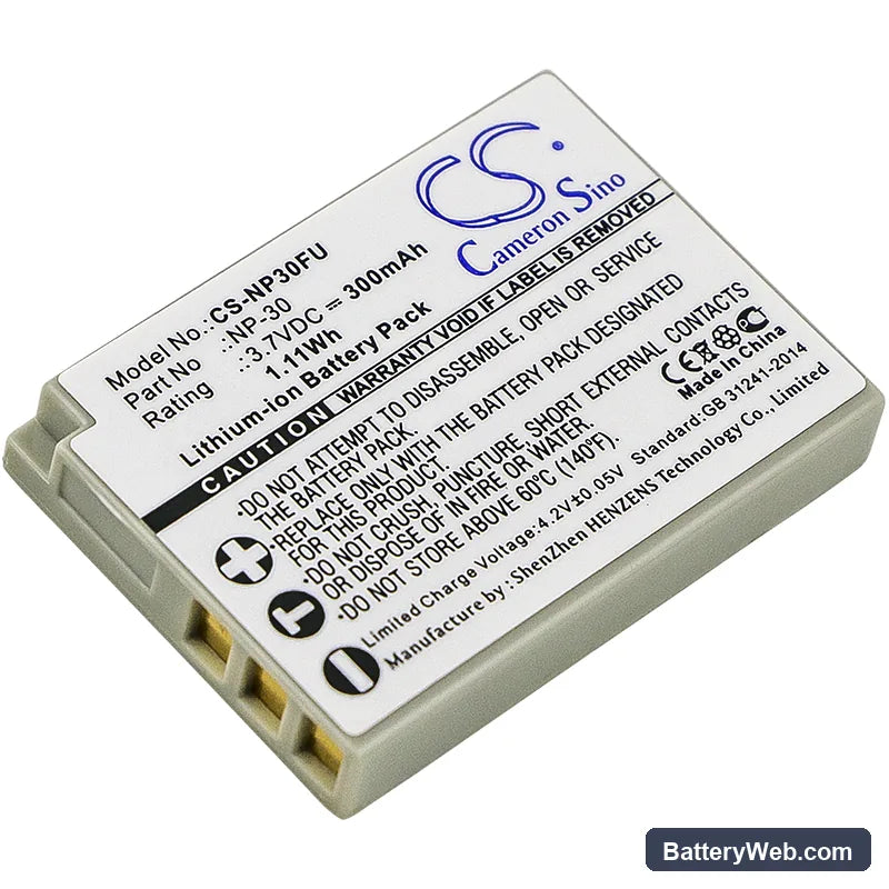 Fujifilm FinePix F440 Replacement Battery, 3.7V, 300mAh, Li-ion 1
