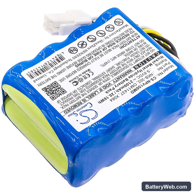 Nihon Kohden OPV 1500 Vital Signs Monitor Replacement Battery, 9.6V, 2100mAh, Ni-MH 2
