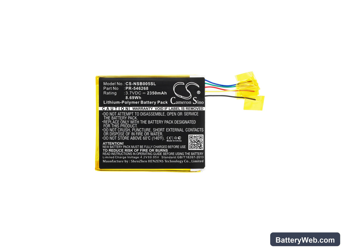 Fuhu Nabi JR Replacement Battery, 3.7V, 2350mAh, Li-Polymer 5