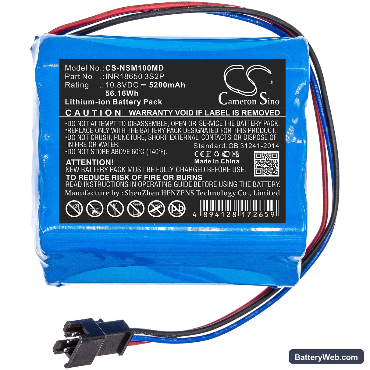 Neusoft NSC-M10 Replacement Battery, 10.8V, 5200mAh, Li-ion 3
