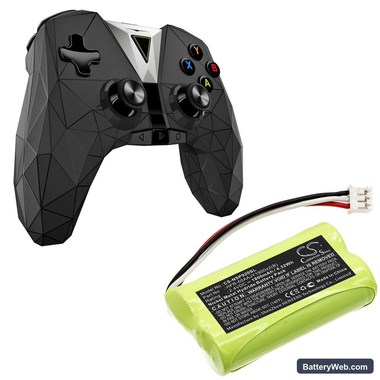 Nvidia Shield Game Controller Replacement Battery, 2.4V, 1800mAh, Ni-MH 6