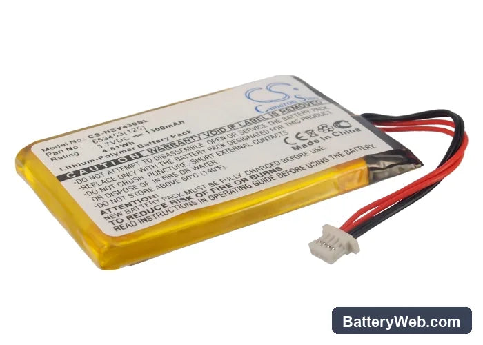 Insignia NS-NCV43 Replacement Battery, 3.7V, 1300mAh, Li-Polymer 1