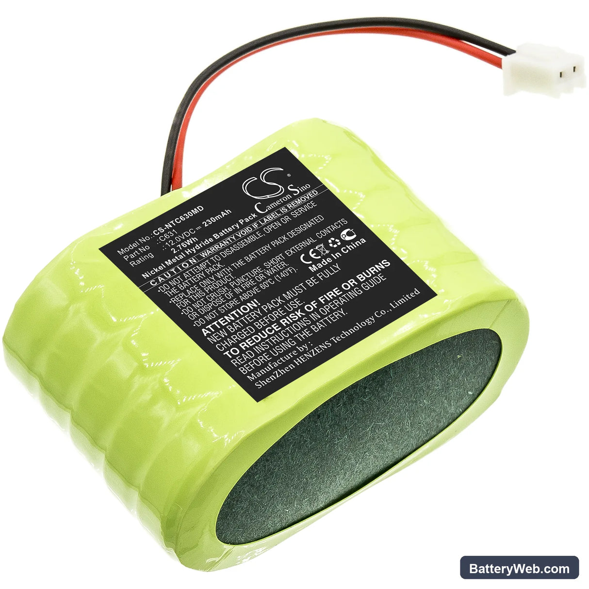 Natus FreeDOP Replacement Battery, 12V, 230mAh, Ni-MH 1