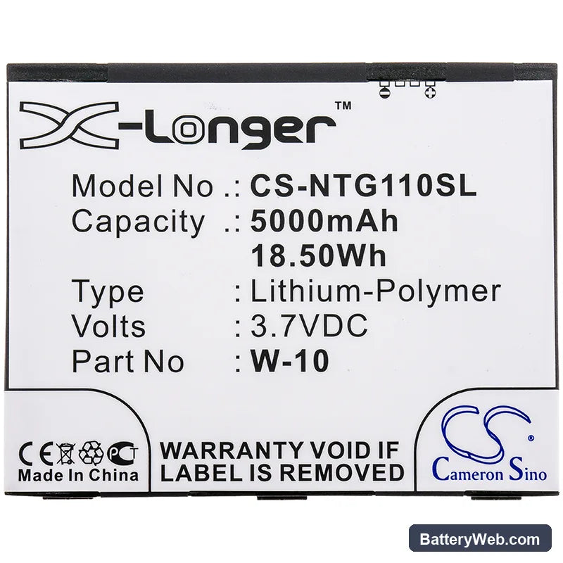 Telstra M1 Replacement Battery, 3.7V, 5000mAh, Li-Polymer 3