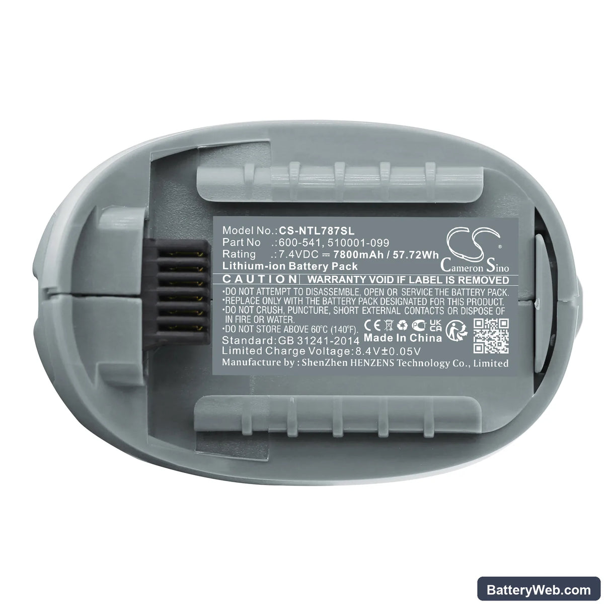Niton XLp Replacement Battery, 7.4V, 7800mAh, Li-ion 5